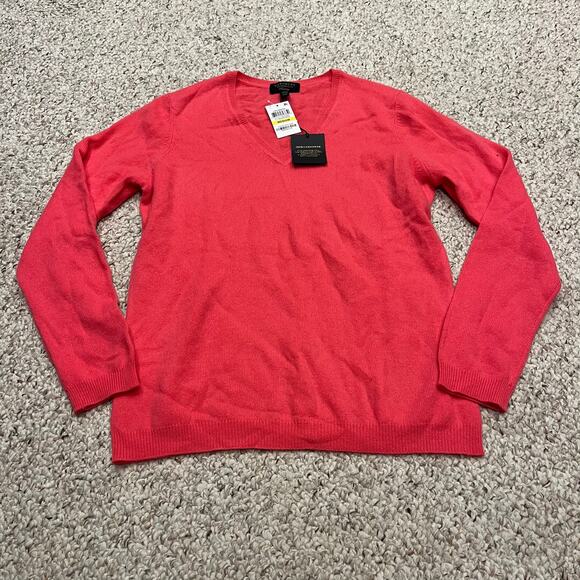 NWT Charter Club 100% Cashmere Sweater V Neck Sz M French Rose Pink Quiet Luxury - Picture 1 of 5